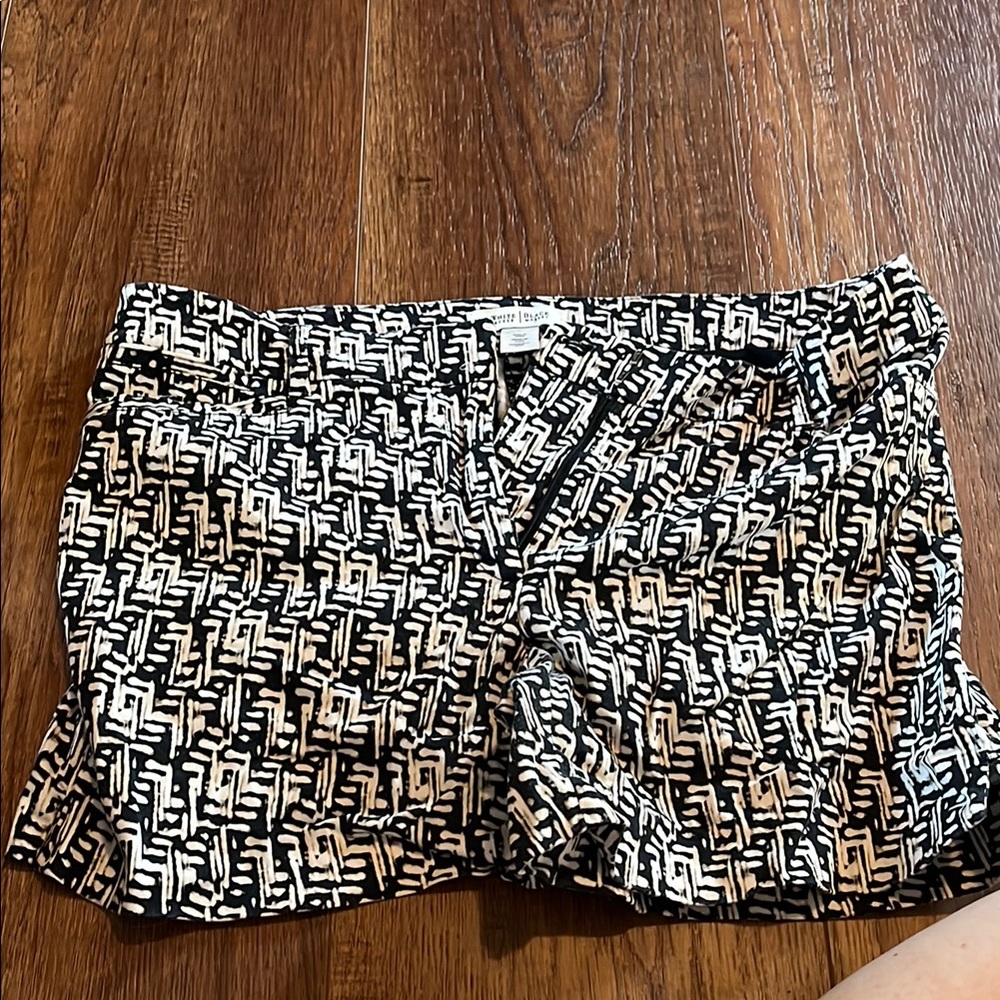 White House Black Market High Waist Black and White Shorts